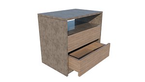 MonoSlate Bedside Table  Drawer Shelf Combo model