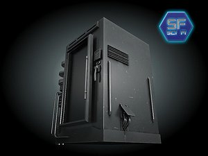 3d sci fi freezer model