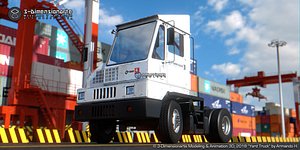 3D truck containers yard