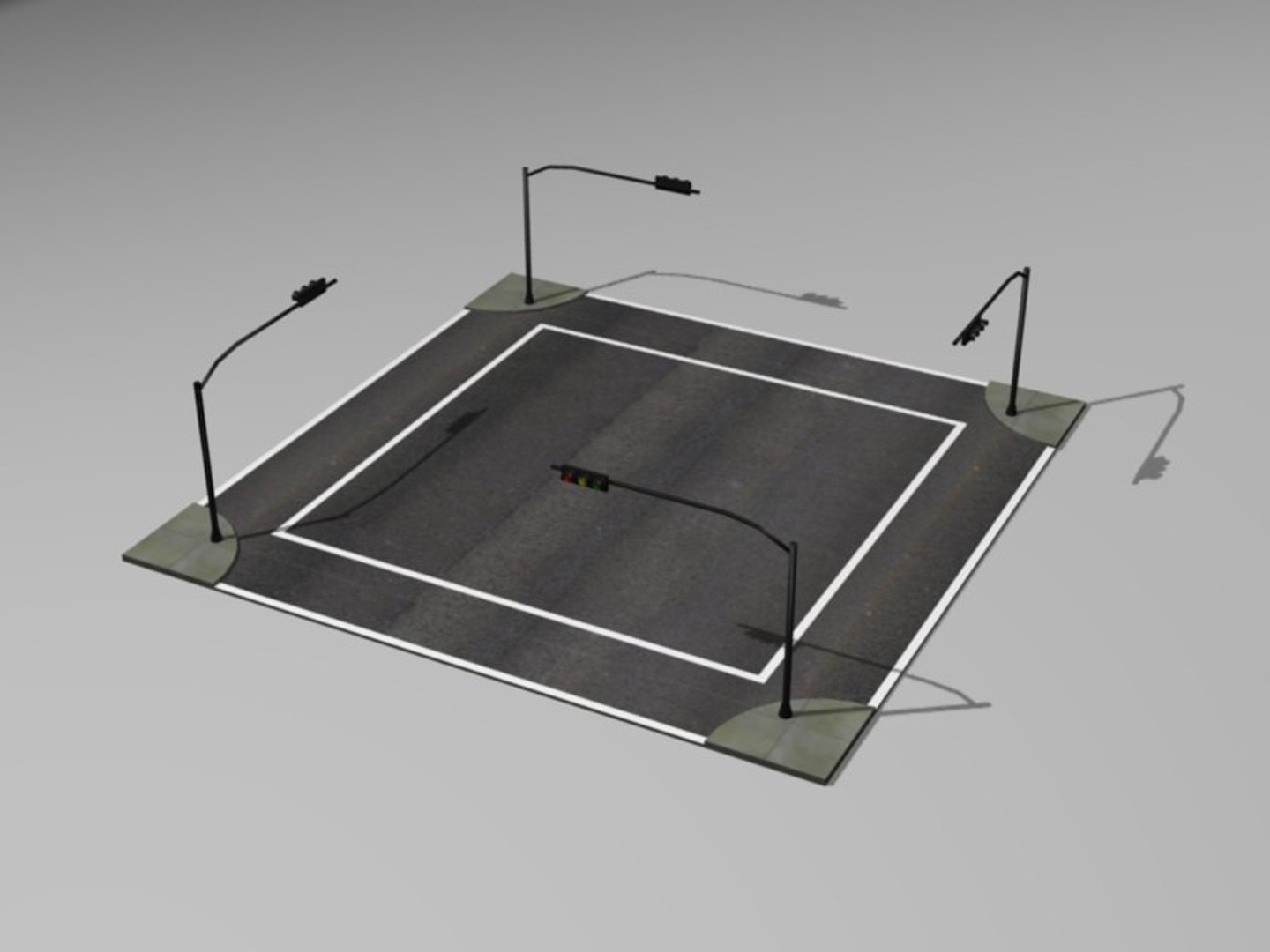Road Intersection 3d Model