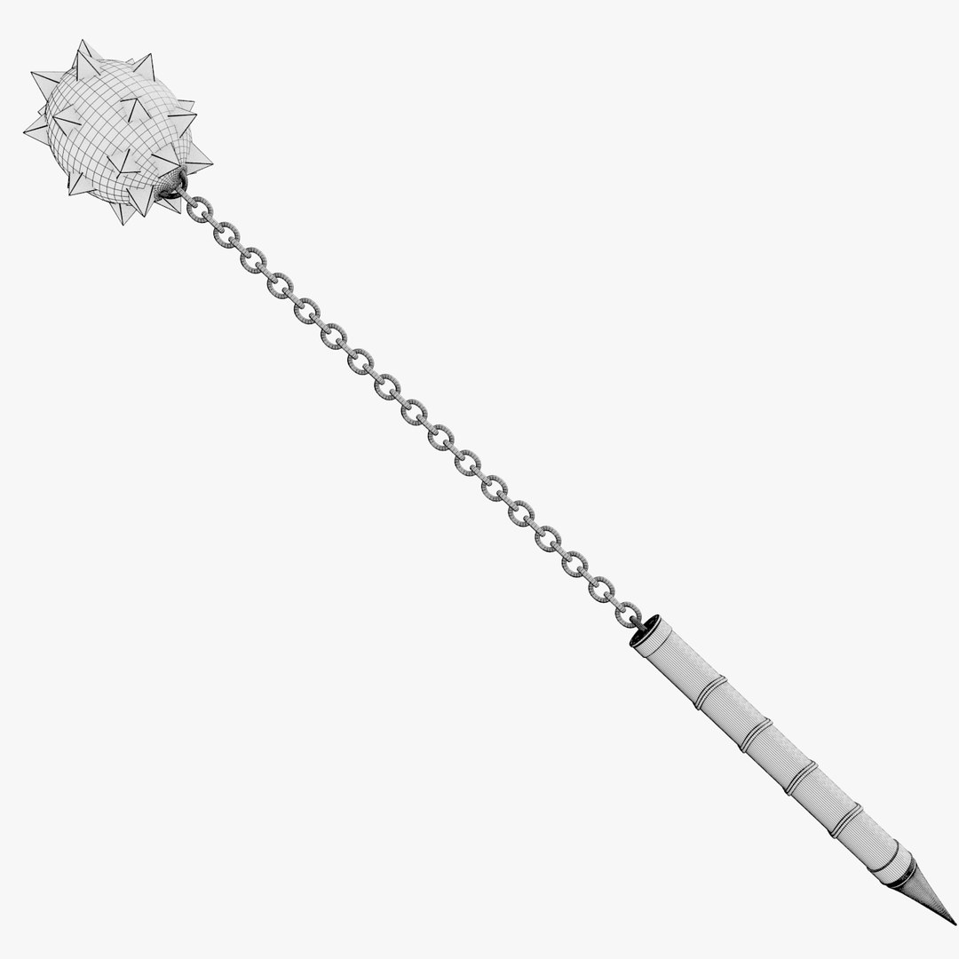 3d medieval flail model