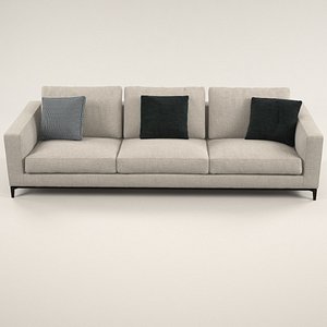 silver sofa design 3D model