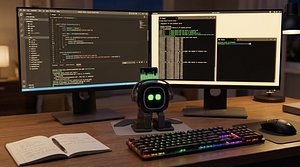 Cute AI Desk Robot Companion PBR 3D Model