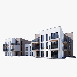 Modern apartment building 3D