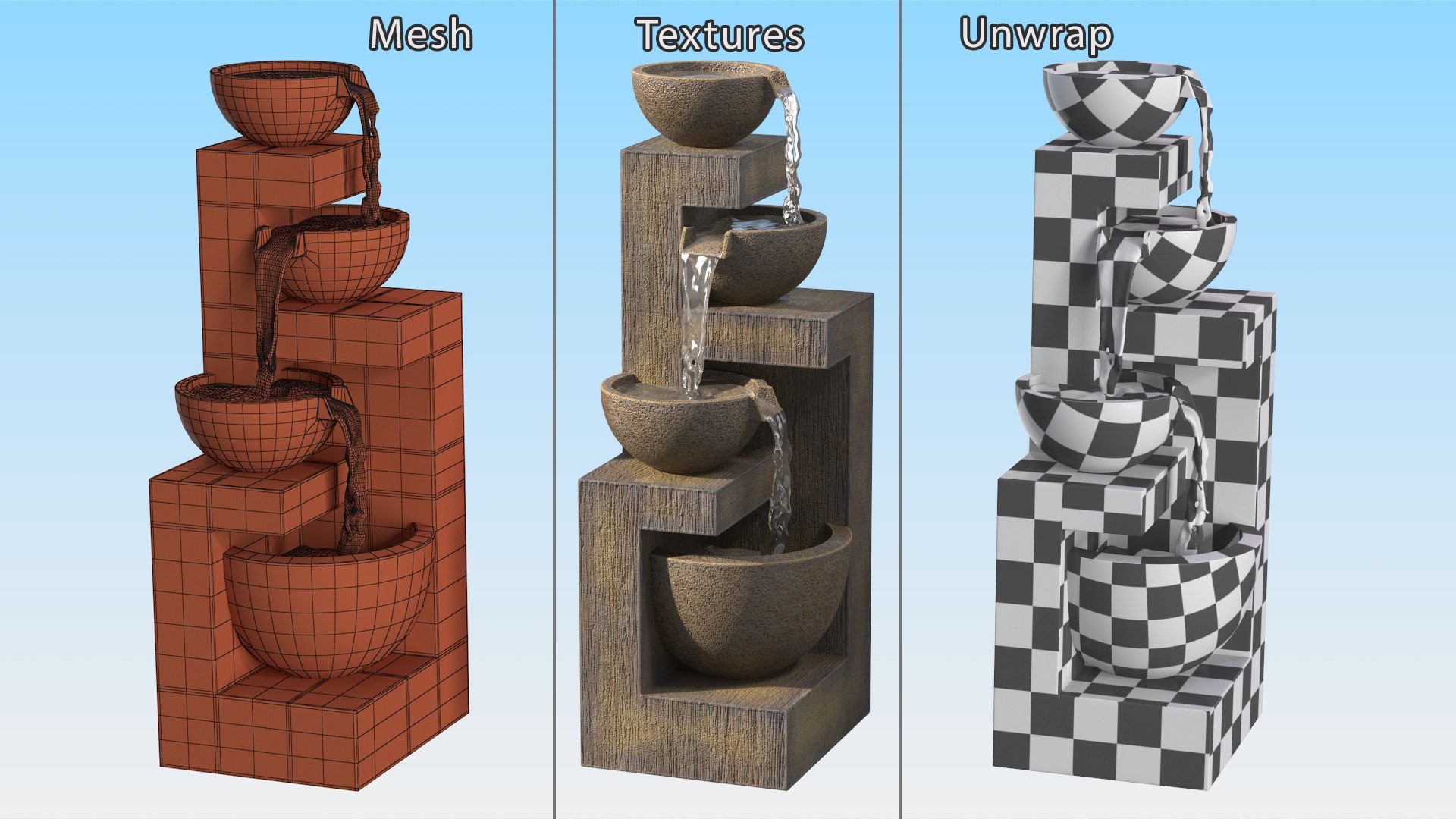 Garden Fountain Three Tier 3D model https://p.turbosquid.com/ts-thumb/I9/lLFDwz/1d/gardenfountainthreetierc4dmodel011/jpg/1681103493/1920x1080/fit_q87/1e8d4576bc613d43eb6289b27a4fd5b95e704530/gardenfountainthreetierc4dmodel011.jpg