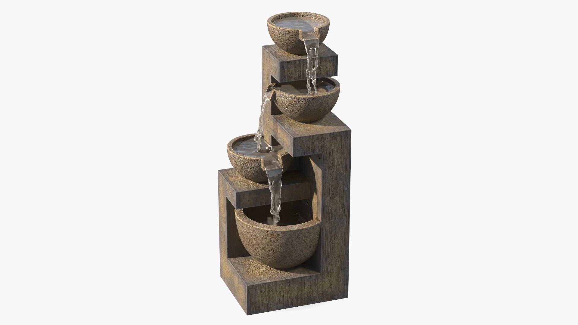 Garden Fountain Three Tier 3D model preview