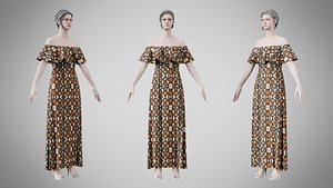 Dress 18 Abstract Organic Mosaic 3D model