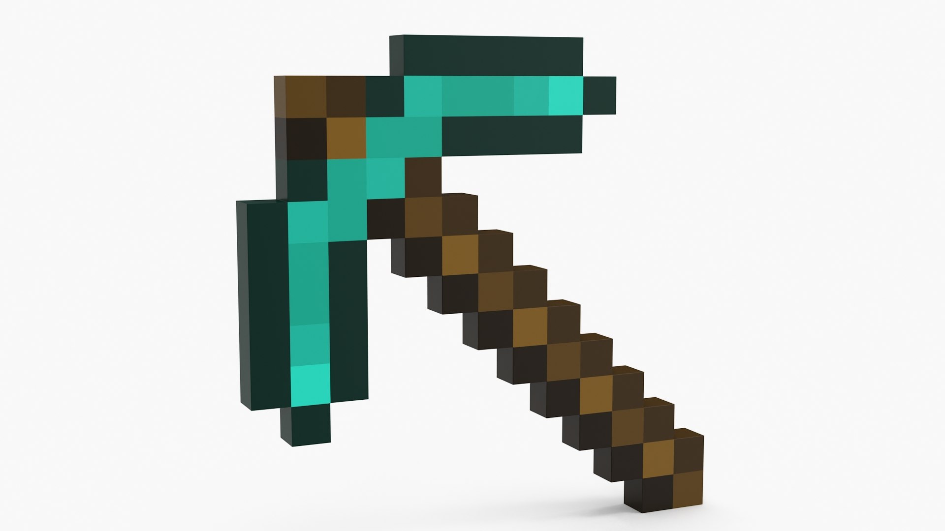 Minecraft Diamond Pickaxe 3D model preview
