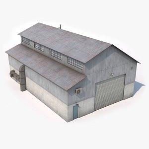 3D hangar industrial building