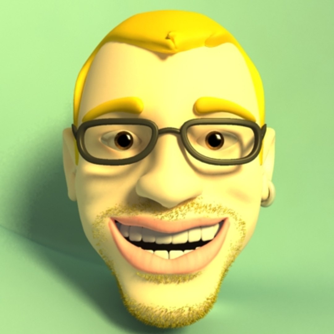 cartoon head faces 3d model