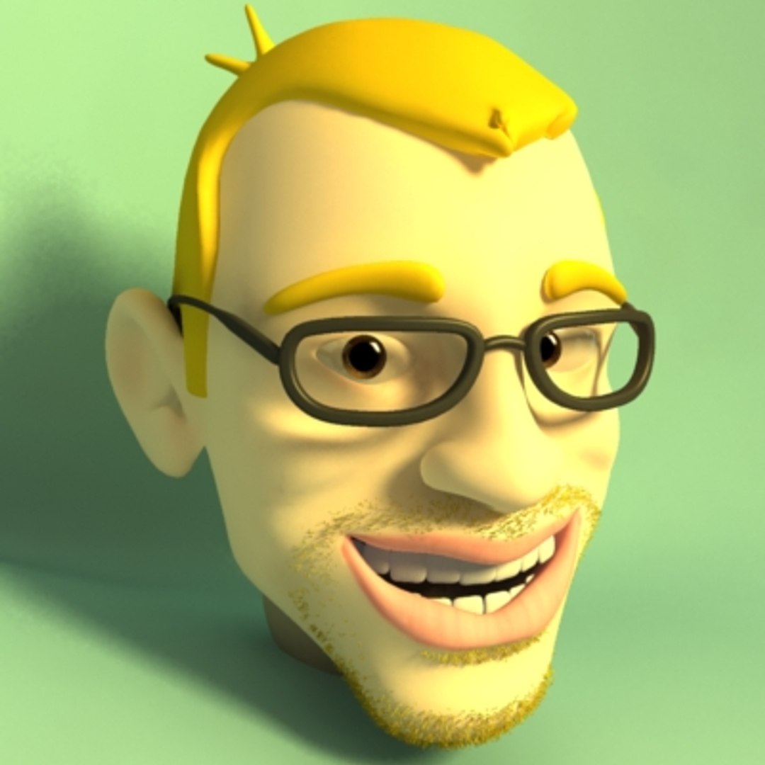 Cartoon Head Faces 3d Model