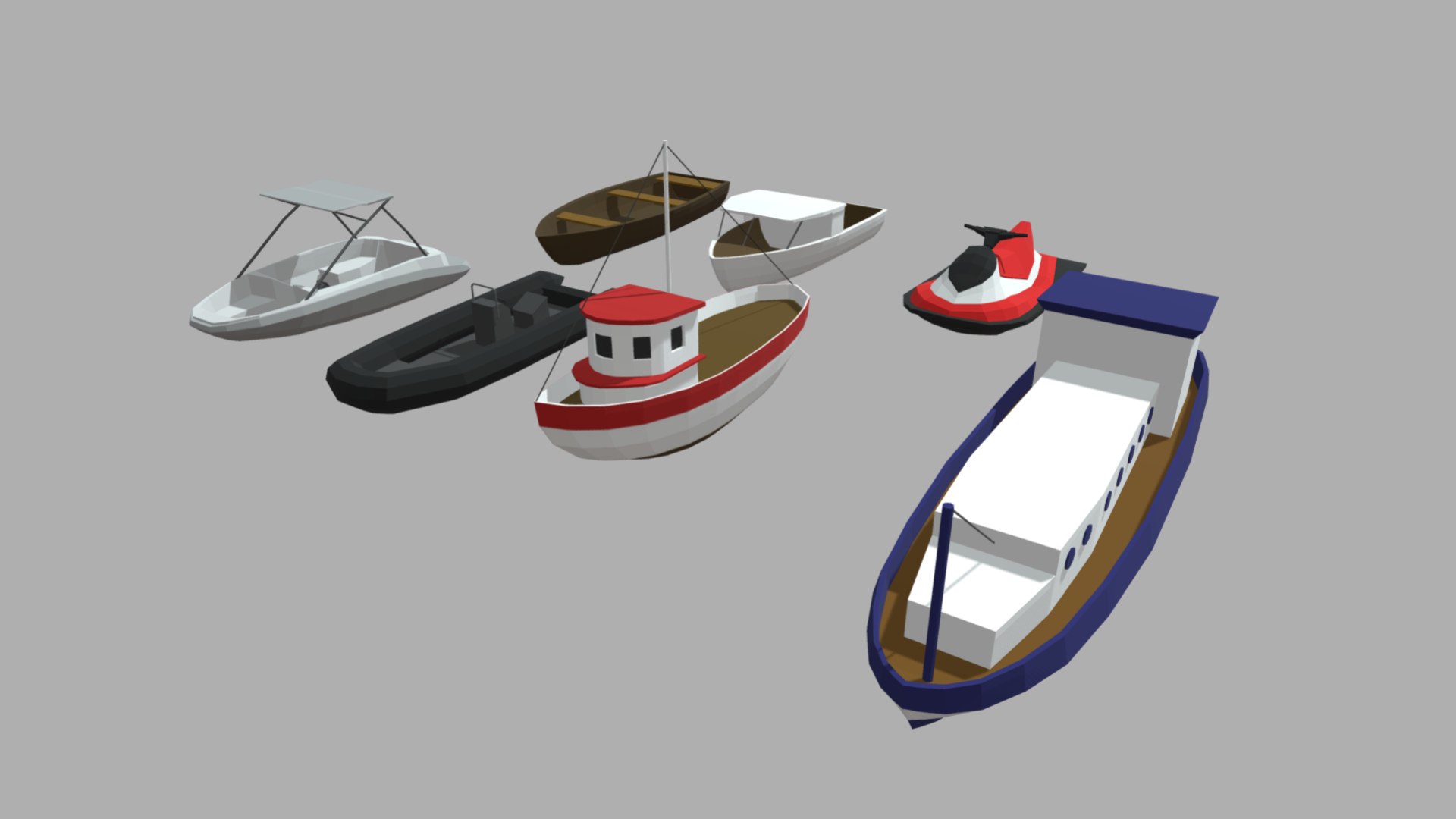 3D Low Poly Boats Pack 01 - TurboSquid 2132389