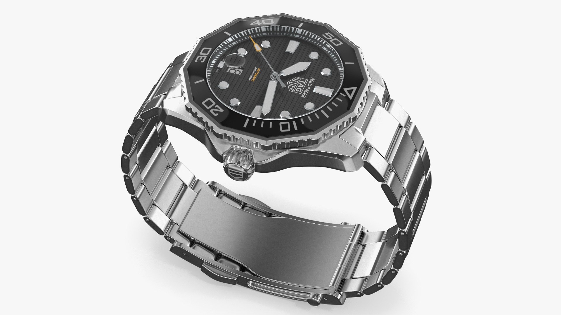 Tag Heuer Aquaracer Classic Metal Watch Black 3D model preview