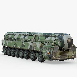 Dongfeng DF-61 Mobile Intercontinental Ballistic Missile PBR 3D model