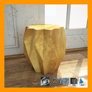 3dsmax kare gold table