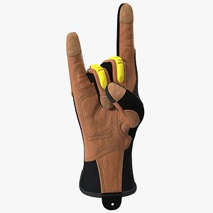 3D Safety Leather Gloves with Knuckle Guards Sign of the Horns