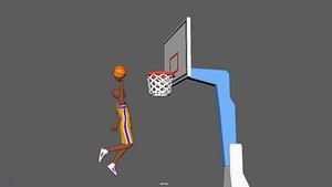 3D Basketball Turnstile Animation with Character model