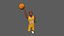 Animação de catraca de basquete com personagem