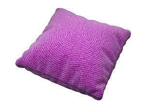 3D pillow wool purple model