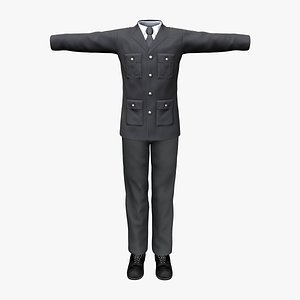 3D model Conductor Ticketer Greeter Driver Postman Style Uniform