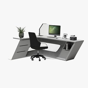 Office Work Space  Low-poly Model 3D model