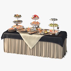 3D Luxury Seafood Buffet Table