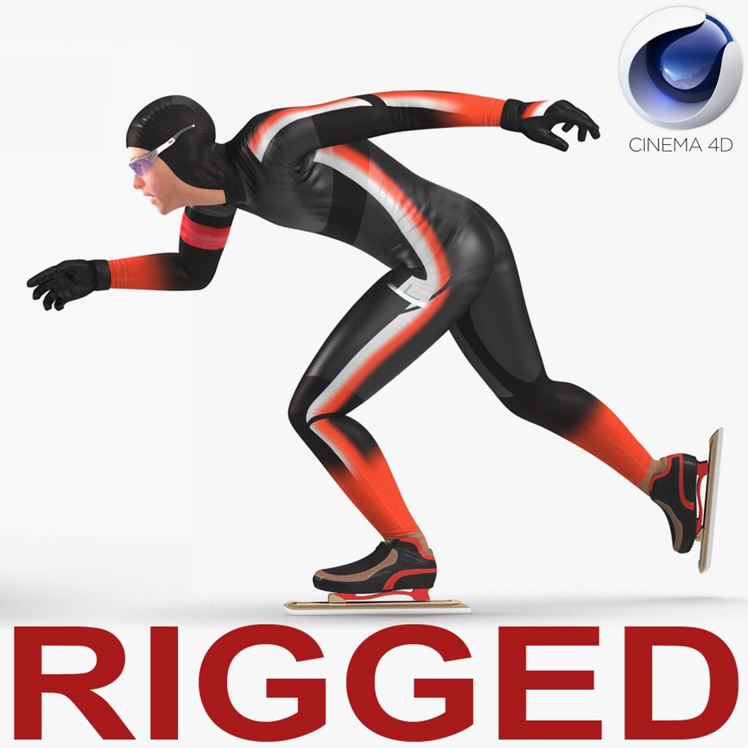 Speed Skater Generic 2 Rigged for Cinema 4D 3D Model 3D model preview