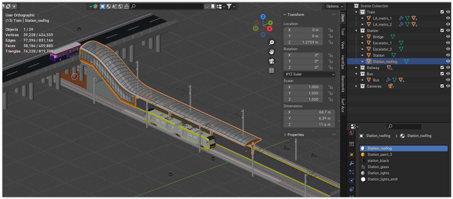 3D LA Light Rail Station III - TurboSquid 2307122
