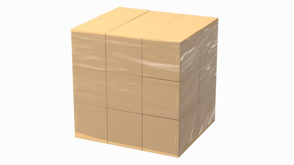 modelo 3d Carton Boxes Wrapped in Stretch Film - TurboSquid 1958374