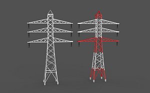 3D Electricity Pylon Tower 3D model model