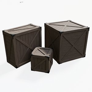 Medieval Fantasy Wooden Crate – Trio C
