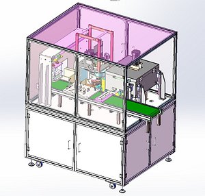 Automatic Battery Sleeve Heat Shrink Machine 3D CAD Model 3D model
