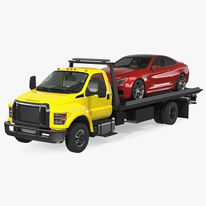 3D tow truck evacuated car model