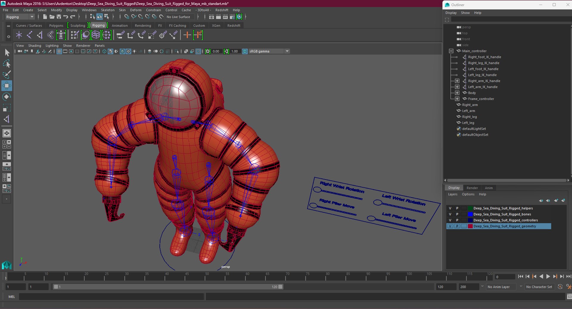 Deep Sea Diving Suit Rigged For Maya 3D Model - TurboSquid 2253669