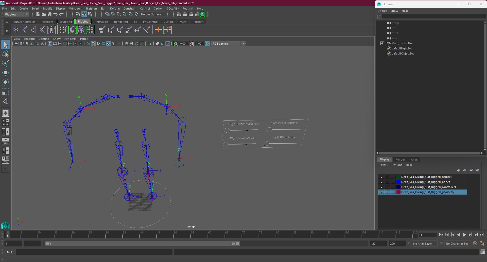 Deep Sea Diving Suit Rigged For Maya 3D Model - TurboSquid 2253669