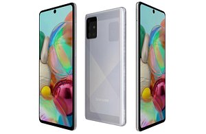Samsung Galaxy A71 White Low Poly 3D