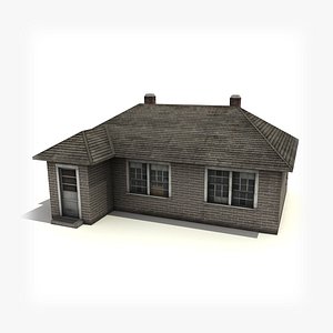 max low-poly brick house building