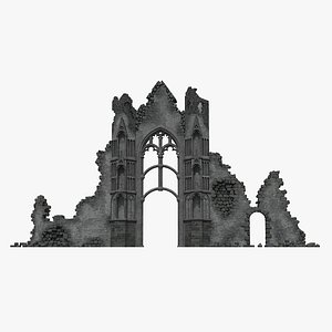 Gothic Gate In Ruins 3D model
