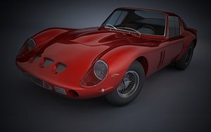 3d model of red sports car