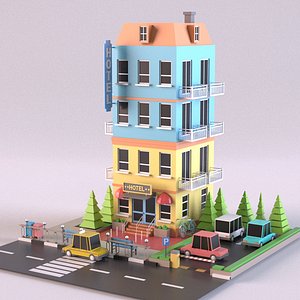 3D model building hotel