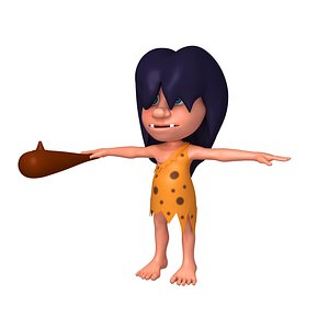 3D prehistoric caveman cartoon