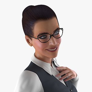 3D business style woman rigged