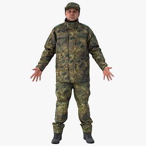 Arnold Uniform Military A Pose With Hat 01 3D model