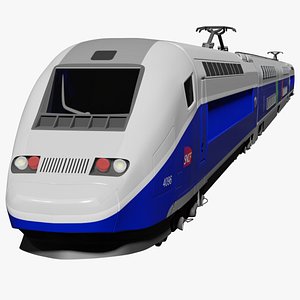 Realistic TGV Pos High Speed Train