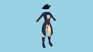 Pirate Female Costume 03 - Character Design Fashion 3D model