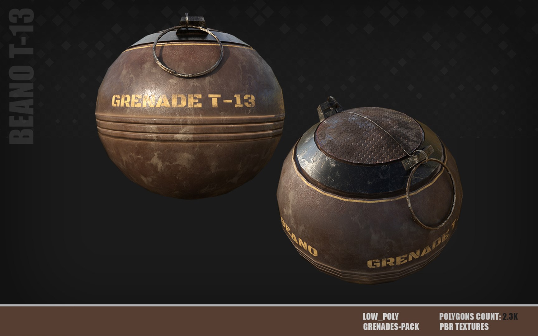 18 GRENADES PACK Game ready models 3D model https://p.turbosquid.com/ts-thumb/IB/FGrAWp/dP/beano/jpg/1726660093/1920x1080/fit_q87/057f0d3b0e493661d748e93007ca6052baf6f119/beano.jpg