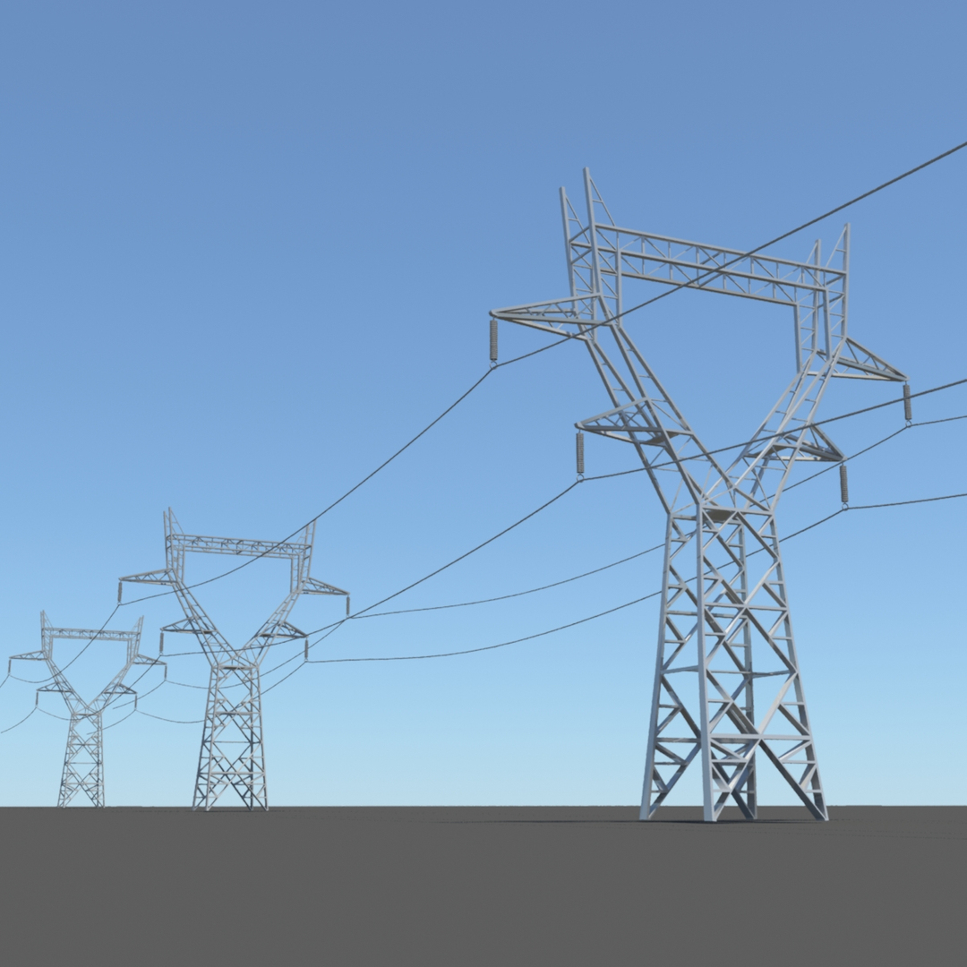 3d power lines