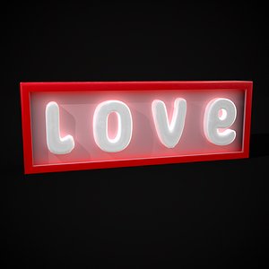 Glowing Wooden Love Sign