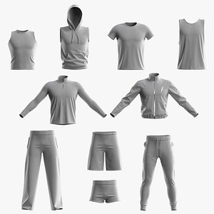 10 male sport clothes 3D model