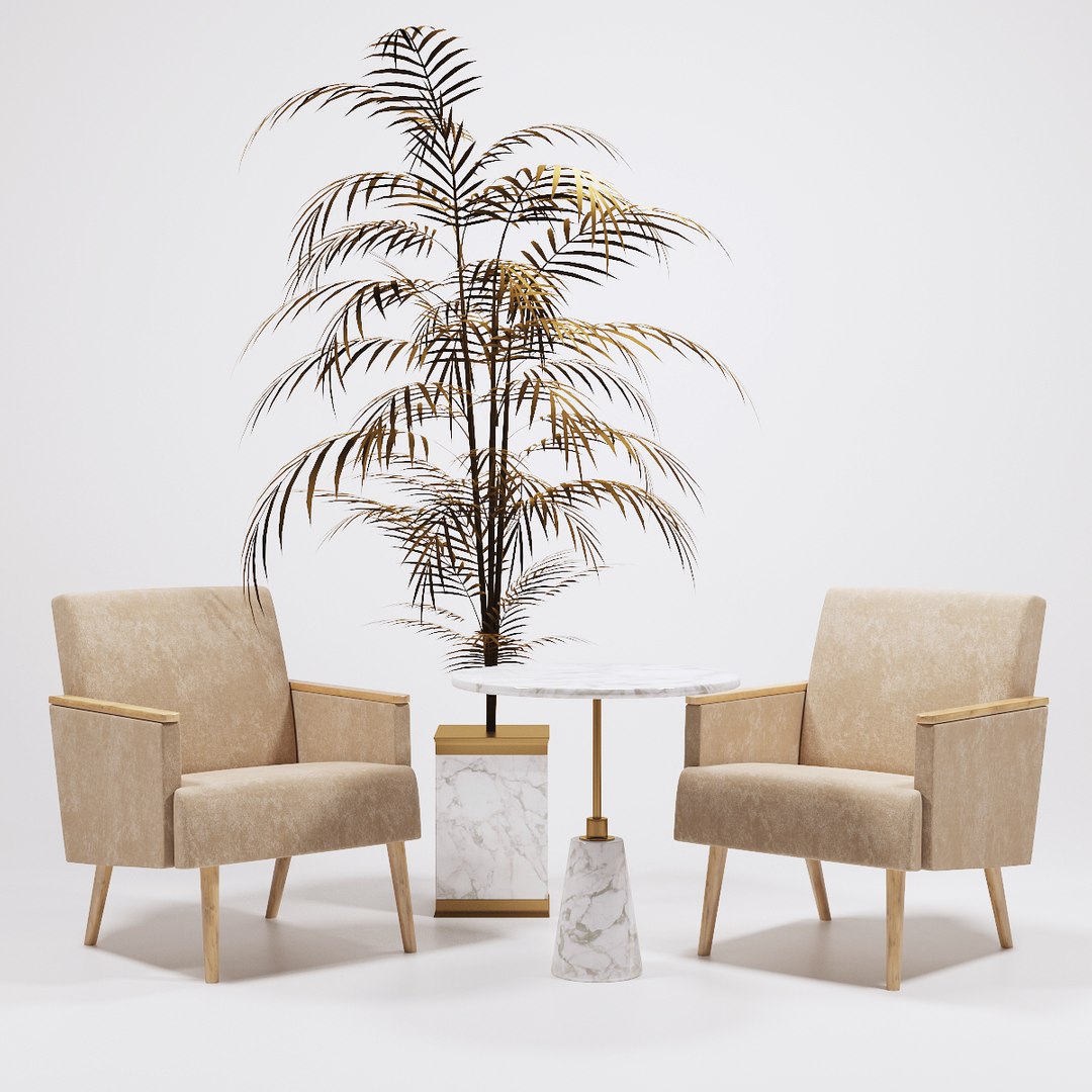 3d Jasper Armchairs Golden Palm Model